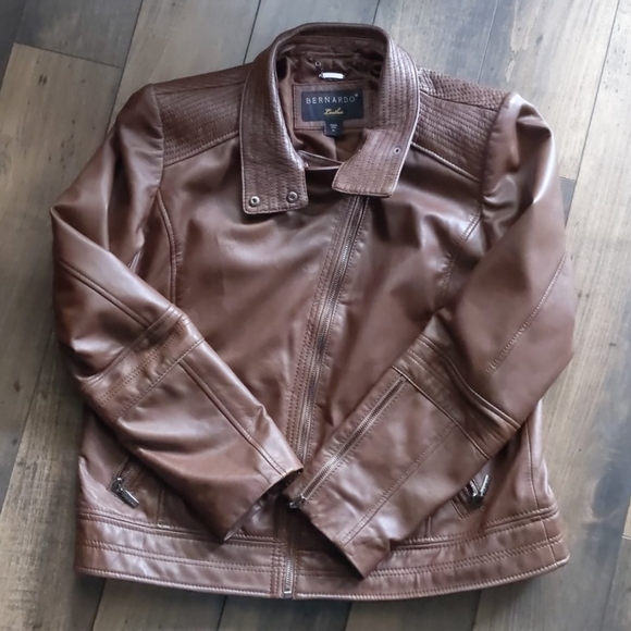leather moto jacket bernardo